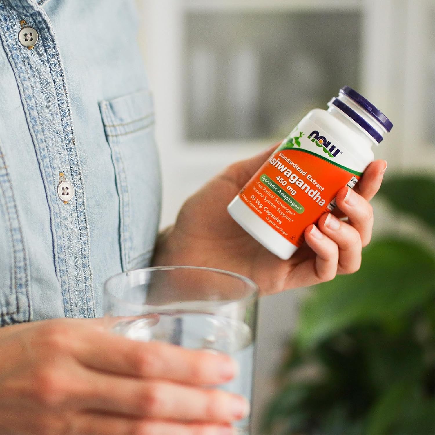 NOW Foods Ashwagandha 450 mg Extracto Estandarizado - 90 Cápsulas Veganas