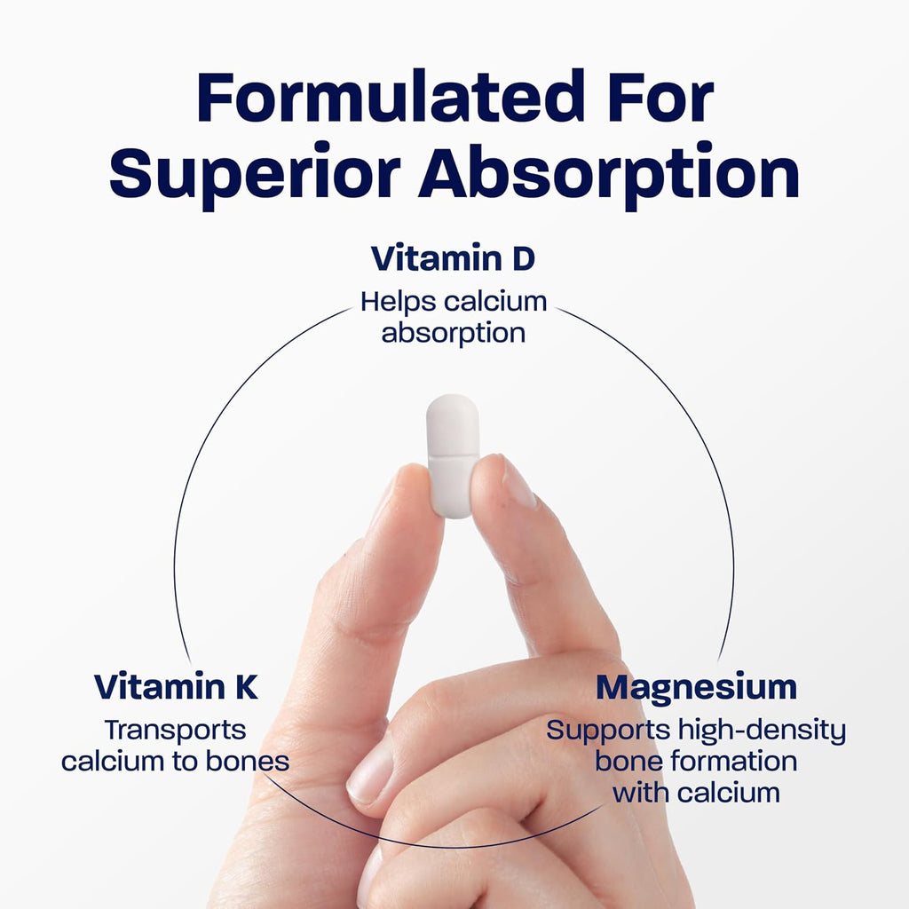 BONE SCIENCE Primeheight Apoyo Óseo y Crecimiento con Calcio, Vitamina D3, K2, Magnesio, Zinc - Fórmula Vegana, No OGM, 120 Comprimidos
