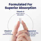 BONE SCIENCE Primeheight Apoyo Óseo y Crecimiento con Calcio, Vitamina D3, K2, Magnesio, Zinc - Fórmula Vegana, No OGM, 120 Comprimidos
