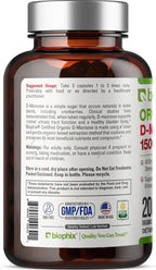 biophix D-Mannose Orgánico 1500 mg, 200 Cápsulas Vegetales
