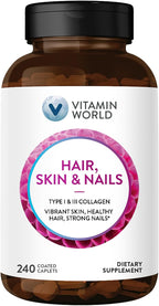 Vitamin World Hair, Skin and Nails Formula - 120 comprimidos