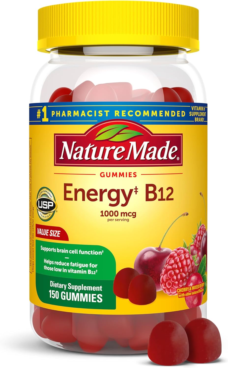 Nature Made Vitamin B12 Gominolas 1000 mcg, 150 Gominolas (75 Días)