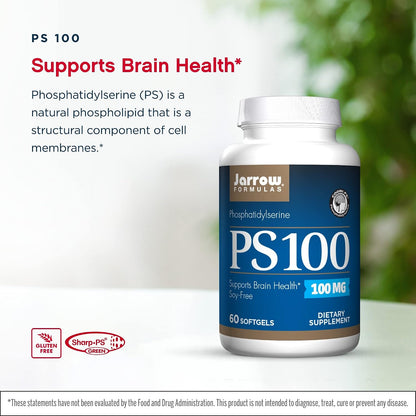 Jarrow Formulas PS 100 - 60 Cápsulas blandas, Paquete de 2 - 100 mg de Fosfatidilserina - Sin soja - 120 dosis – Image 3