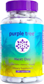 Purple Tree Next Day – Suplemento Post-Fiesta con Ashwagandha KSM-66, Cardo Mariano, Vitaminas y Minerales | 90 Cápsulas