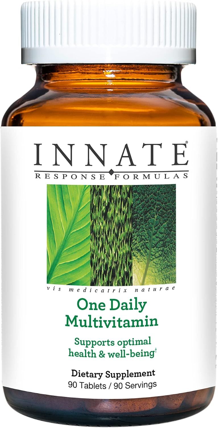 INNATE Response Formulas One Daily Multivitamin for Women & Men - No Herbs - with Vitamin C, D3, B12, Biotin, Zinc - Vegetarian, Non-GMO & Kosher - 90 Tablets