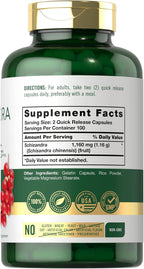 Carlyle Suplemento de Schisandra 1160 mg | 200 Cápsulas | Extracto de Baya | No Transgénico y Sin Gluten