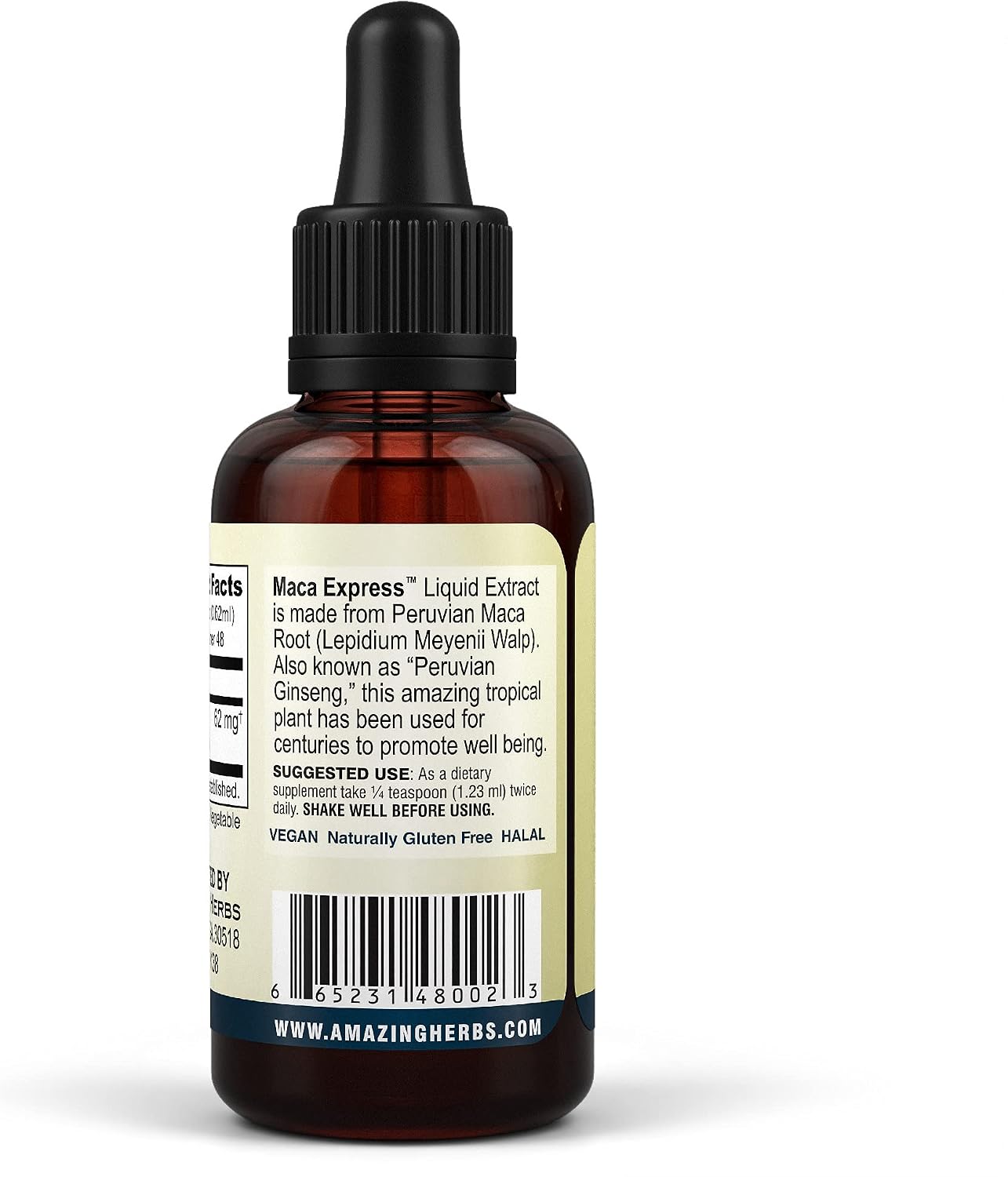 Amazing Herbs Maca Express Liquid Extract - Peruvian Maca Extract, Promotes Vitality and Energy - 30 ml