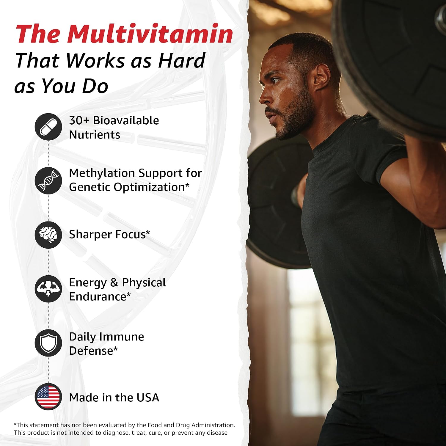 10X Health Optimize Multivitamínico Metilado para Hombres y Mujeres - 90 Cápsulas, Fórmula 34 en 1 con 800 mcg de Vitamina B12, 5-MTHF, NAC - Complejo B Metilado