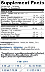 1MD Nutrition BreatheMD - Suplemento respiratorio e inmunológico con Saúco, Cromo y NAC, 60 cápsulas