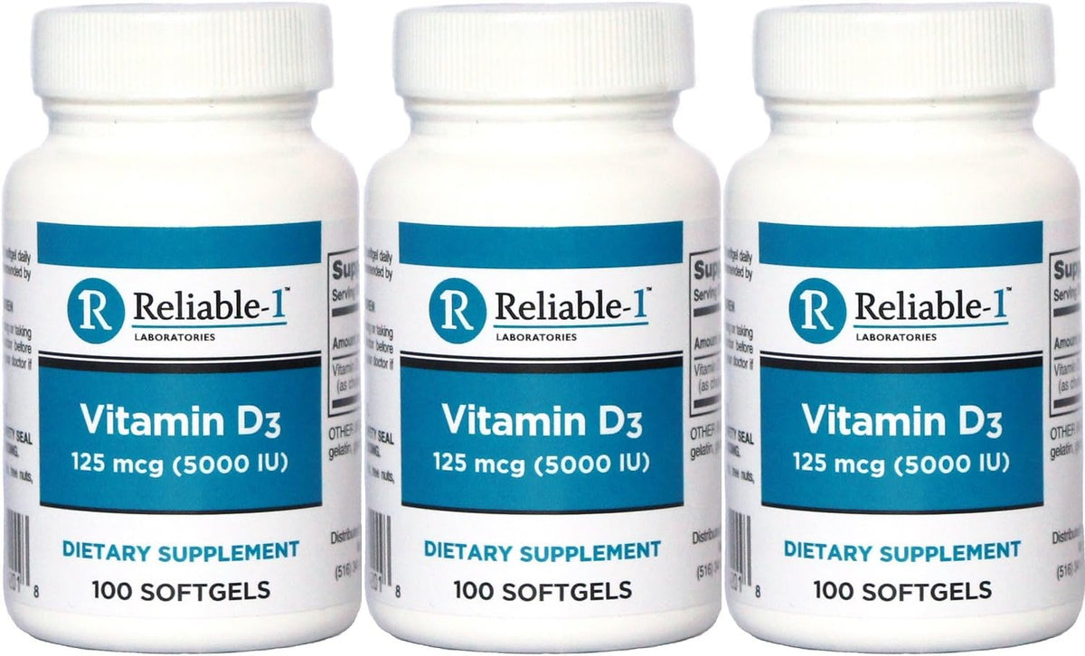 Vitamina D3 5000 UI Softgels – 300 Cápsulas – La vitamina D contribuye a la absorción y utilización normal del – Image 1