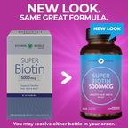 Vitamin World Super Biotina 5000 mcg, 120 Cápsulas