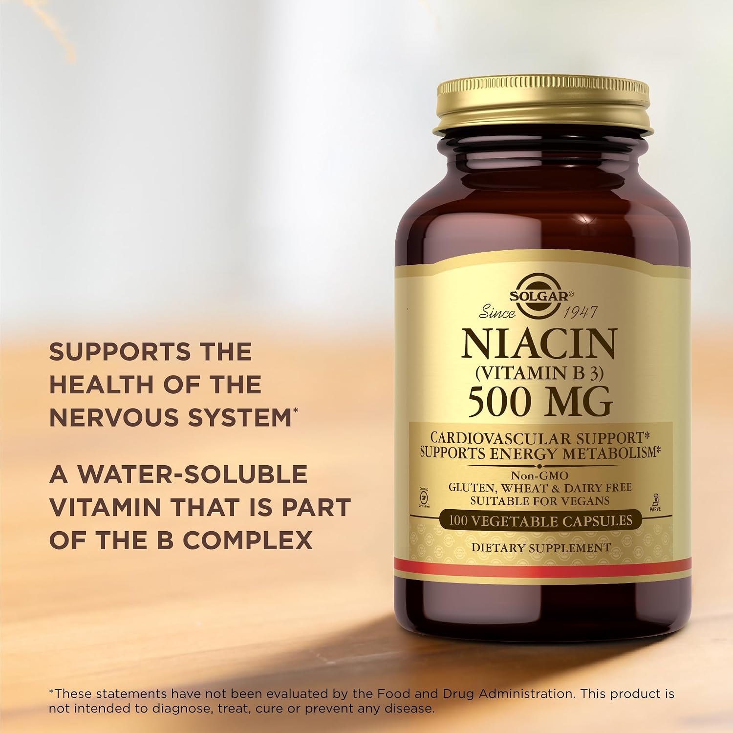 Niacina 500mg Solgar 100 Cápsulas