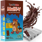 YUM-V'S Probióticos para Niños Ositos de Chocolate - Suplemento Probiótico con 1.000 Millones de UFC y Fibra Prebiótica - Sin Azúcar - 60+60 Unidades