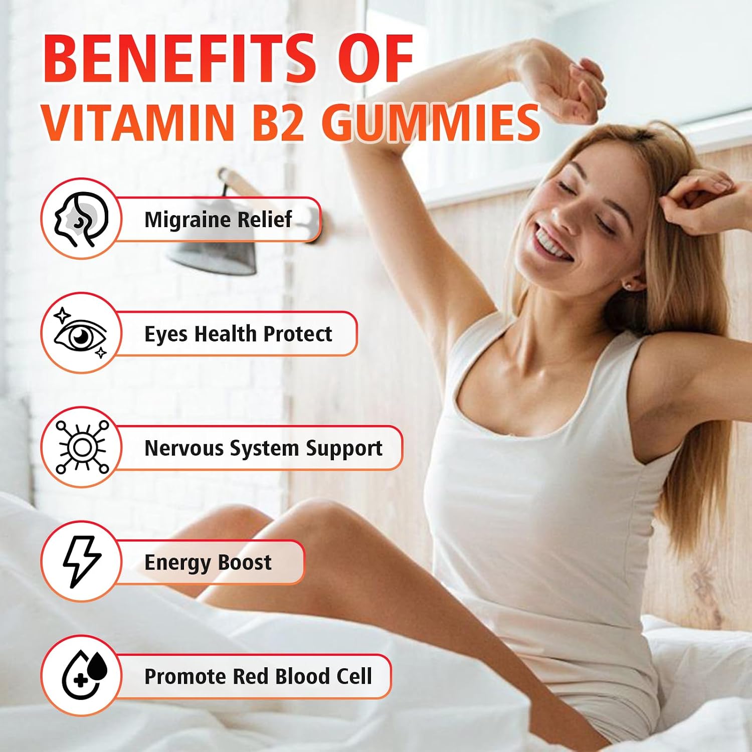 GrnLife Gominolas de Vitamina B2 400 mg con Magnesio, Sabor Fresa, 60 Unidades