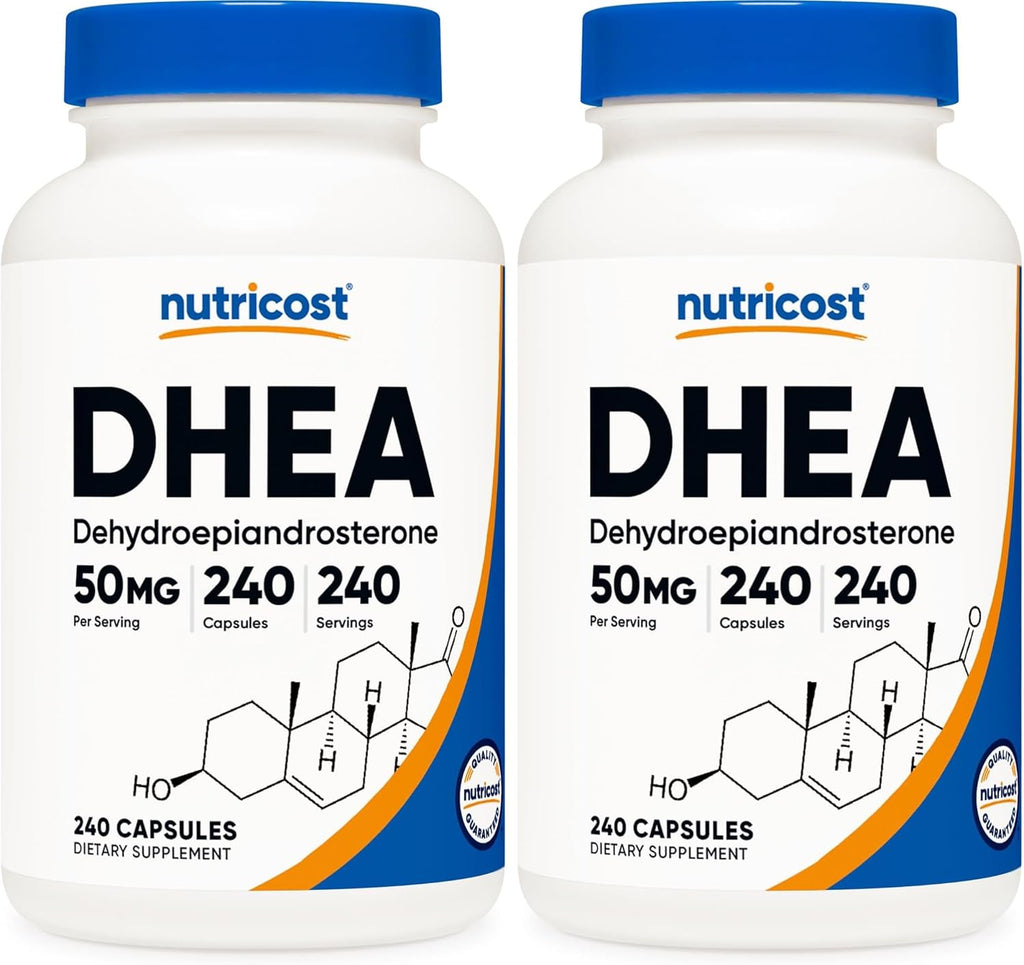 Nutricost DHEA 50mg, 120 Cápsulas - Sin Gluten, Sin Soja, No GMO