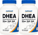 Nutricost DHEA 50mg, 240 Cápsulas - Sin Gluten, Sin Soja, No GMO