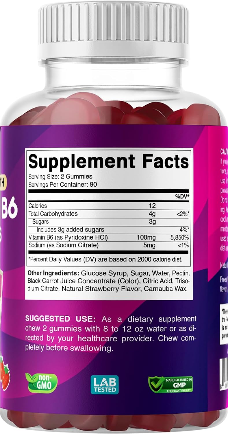 Vitabod Vitamina B6 Gomitas 100mg - 180 Gomitas de Pectina