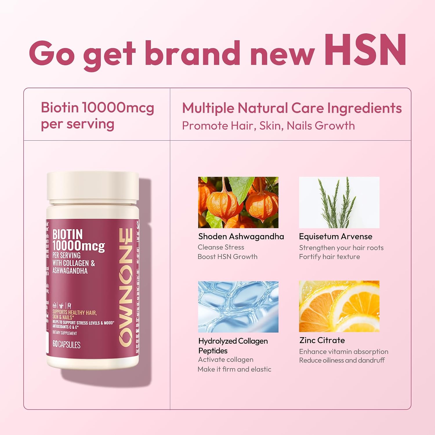 OWNONE Biotina 10000mcg – 60 Cápsulas