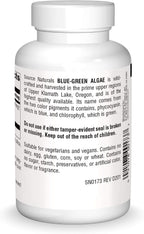 Source Naturals Blue Green Algae de Klamath Lake - Suplemento de Algas Superalimento, 500 mg - 200 Comprimidos