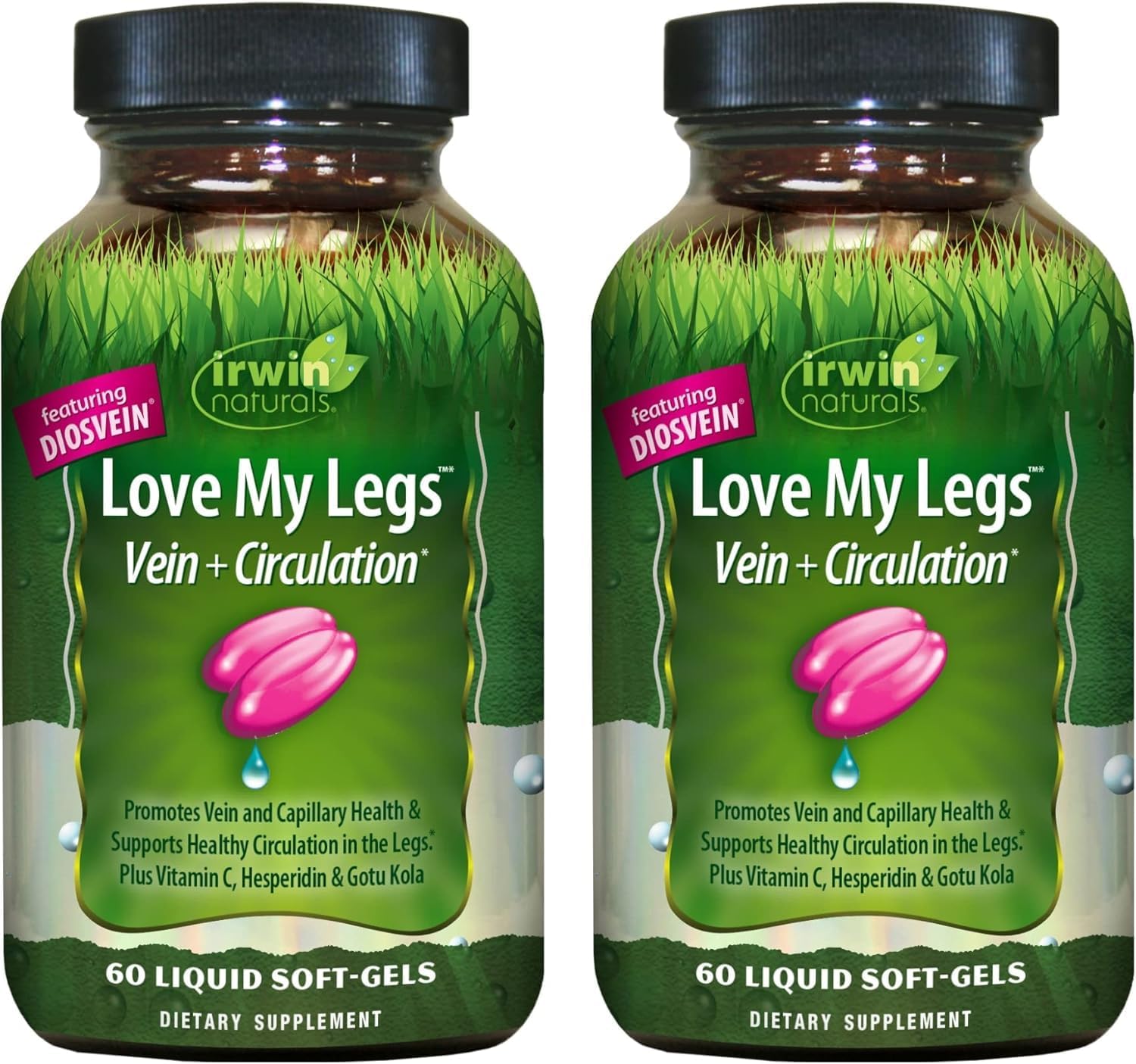 Irwin Naturals Love My Legs - 60 Cápsulas Blandas Líquidas - Apoyo a la Circulación de Piernas