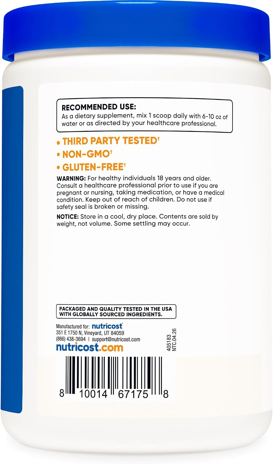 Nutricost Inositol Powder 1LB (454 Gramos) - Sin Gluten, No-GMO