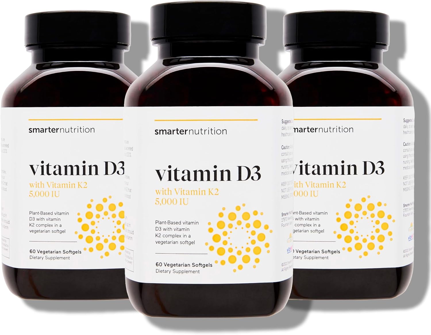 Vitamina D3 5000 UI + K2 1100 mcg con Aceite de Coco y Oliva Ecológico - 180 Cápsulas Blandas