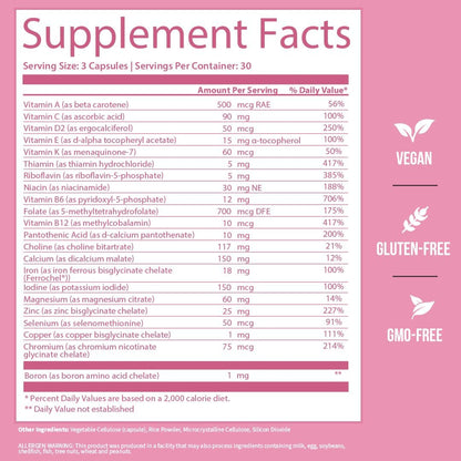 GOBIOTIX Vitaminas Prenatales para Mujeres - – Hierro: Ayuda a mantener niveles adecuados de hemoglobina y – Image 6