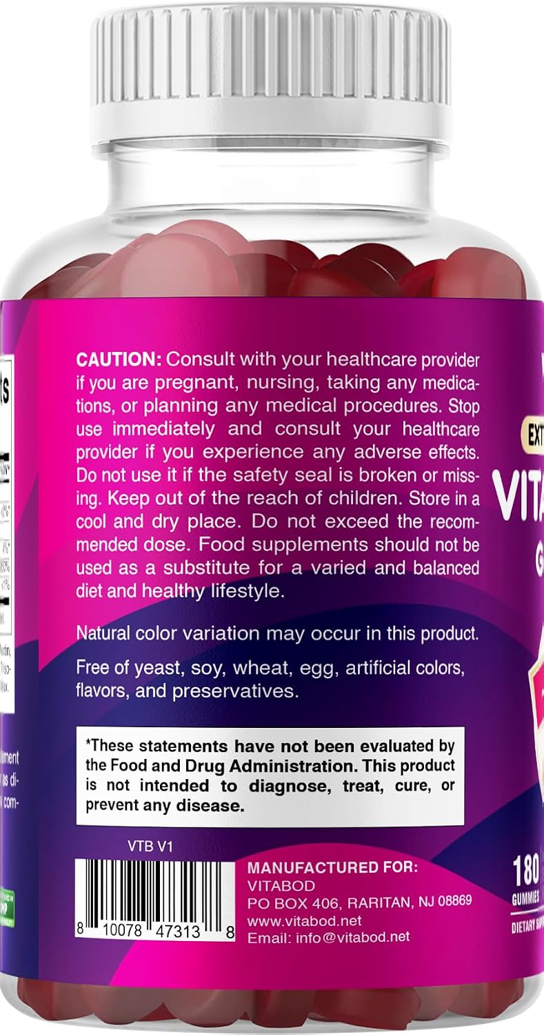 Vitabod Vitamina B6 Gomitas 100mg - 180 Gomitas de Pectina