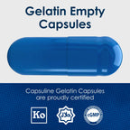 Capsuline Cápsulas de Gelatina Vacías Tamaño 4, Negro/Transparente - 1000 Unidades | Sin Gluten, Kosher, Certificado No-GMO | Cápsulas de Gelatina Bovina para Relleno de Suplementos DIY