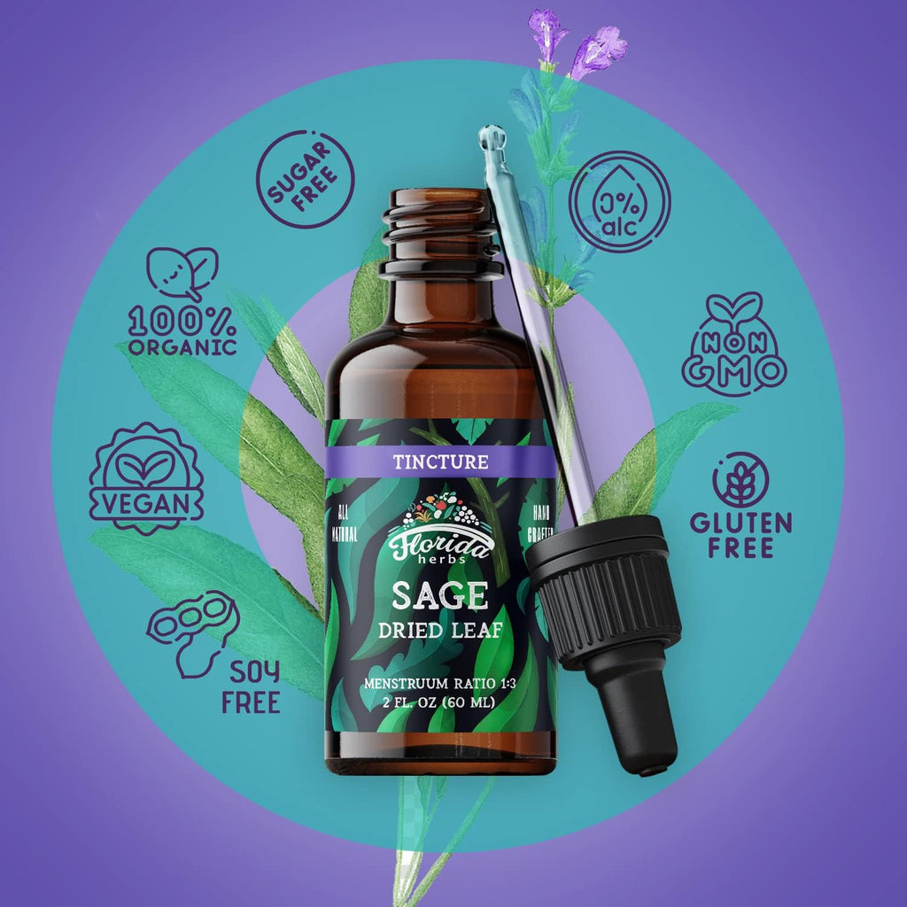 Extracto de Salvia Orgánico – Salvia officinalis – Sin Alcohol – 2 oz