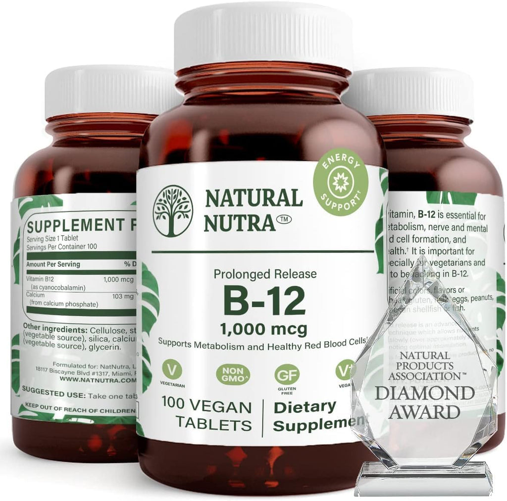 Natural Nutra Vitamina B12 1000 mcg – 100 Comprimidos Veganos