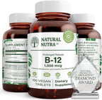 Natural Nutra Vitamina B12 1000 mcg – 100 Comprimidos Veganos