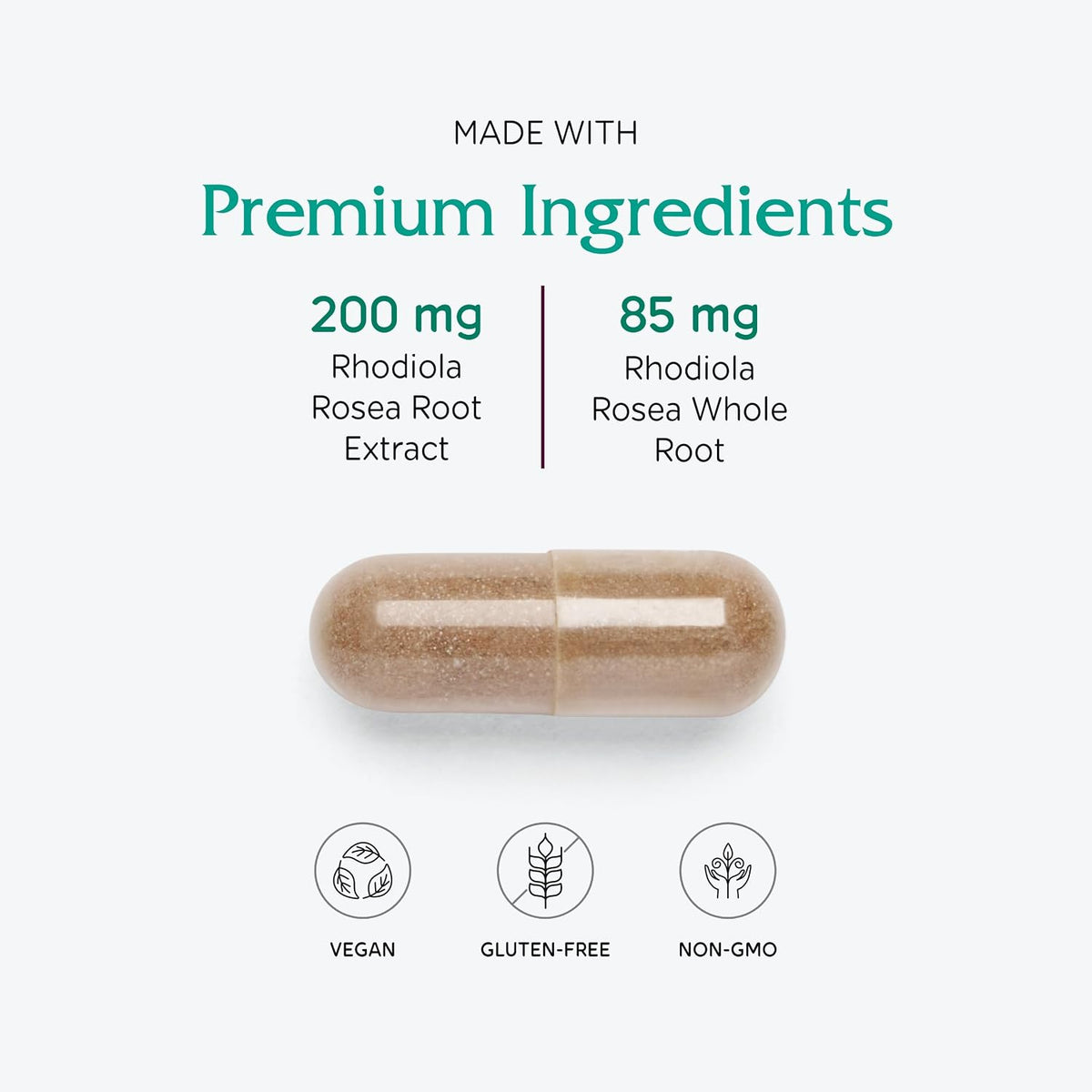 Vitanica Rhodiola Rosea Root Extract 200mg - 60 Cápsulas Veganas – Image 4