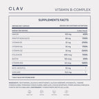 CLAV Vitamin B Complex - 120 Cápsulas - Todas las 8 Vitaminas B con Cofactores Mio-Inositol y Colina - Contribuye al Metabolismo Energético - Vegano - Fabricado en Alemania