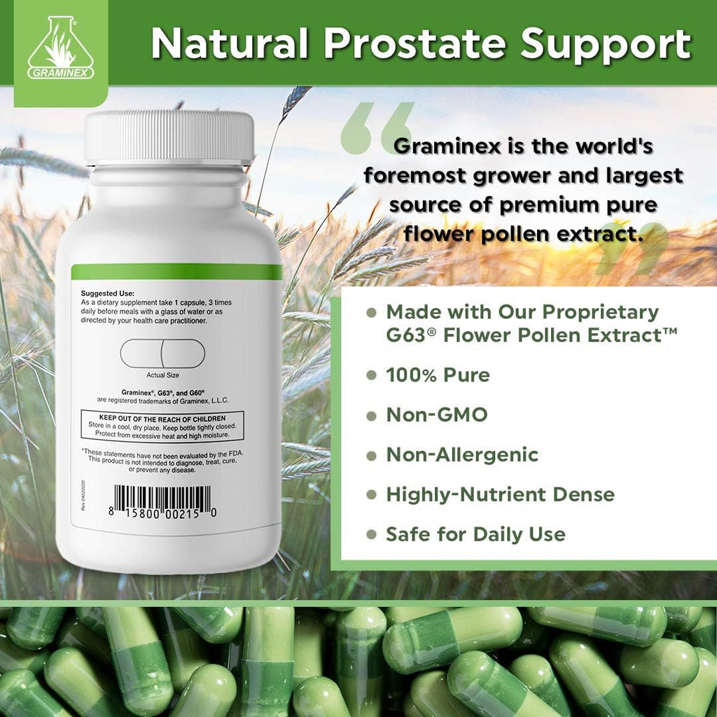 Graminex PollenAid Prostate Supplement – Flower Pollen Extract – 90 Vegetarian Capsules