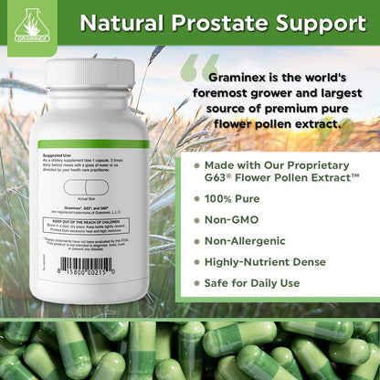 Graminex PollenAid Suplemento para la Próstata – Extracto de Polen de Flores – 90 Cápsulas Vegetarianas – Image 4