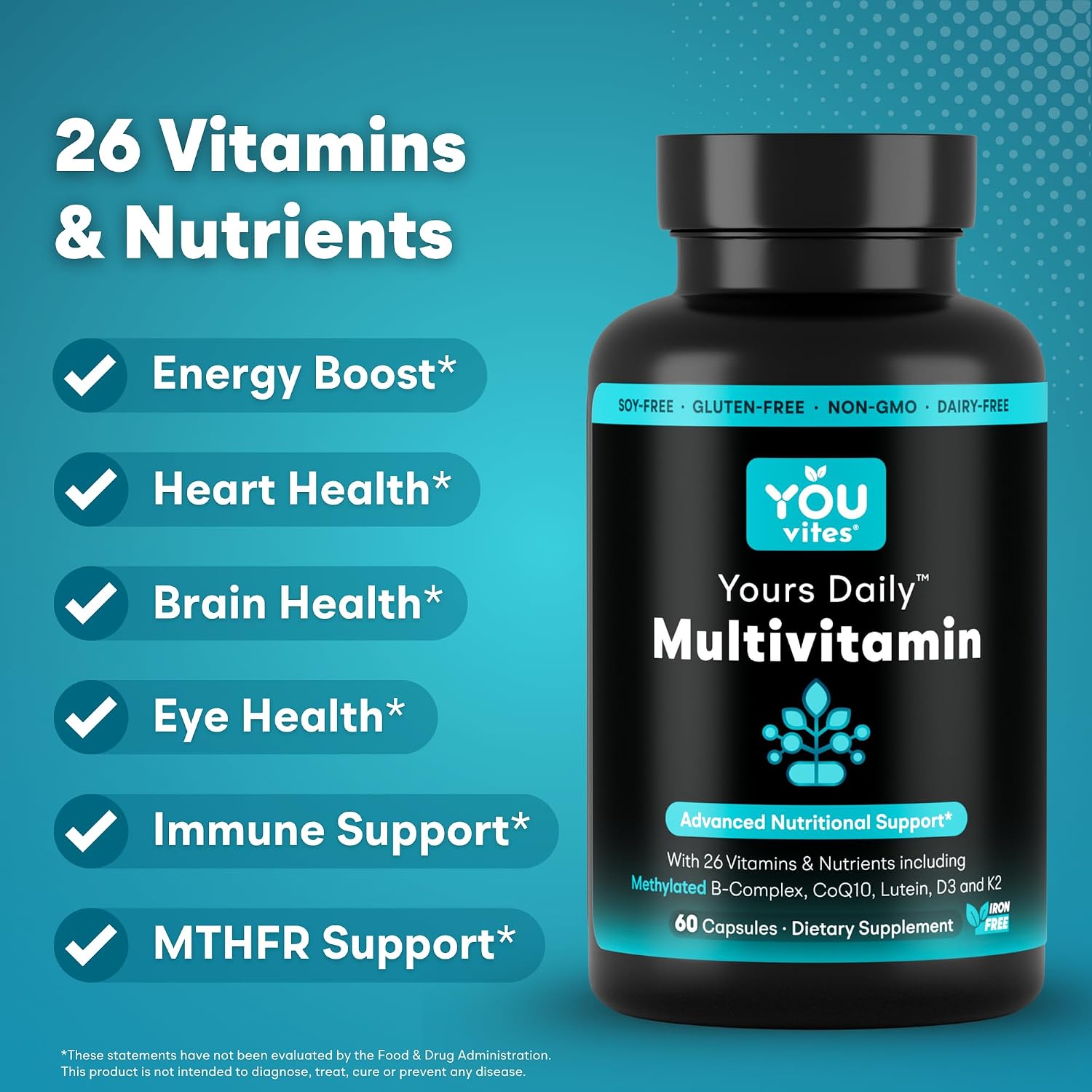 Multivitamínico Metilado MTHFR sin Hierro - 60 Cápsulas