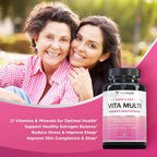 Vitauthority Multivitamin para Mujeres – Complejo Multivitamínico con DIM, Ashwagandha y Ácido Hialurónico