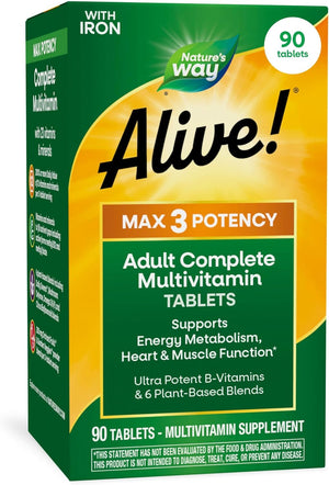 Nature's Way Alive! Multivitamínico Diario – Energía celular : Las vitaminas B1, B2, B3, B5, B6, B7, B9 y B12 – Image 1
