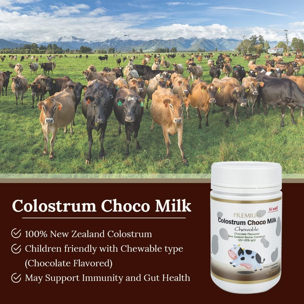 (Pack de 3) Hi Well Premium Grass-Fed Colostrum Choco 150 Comprimidos