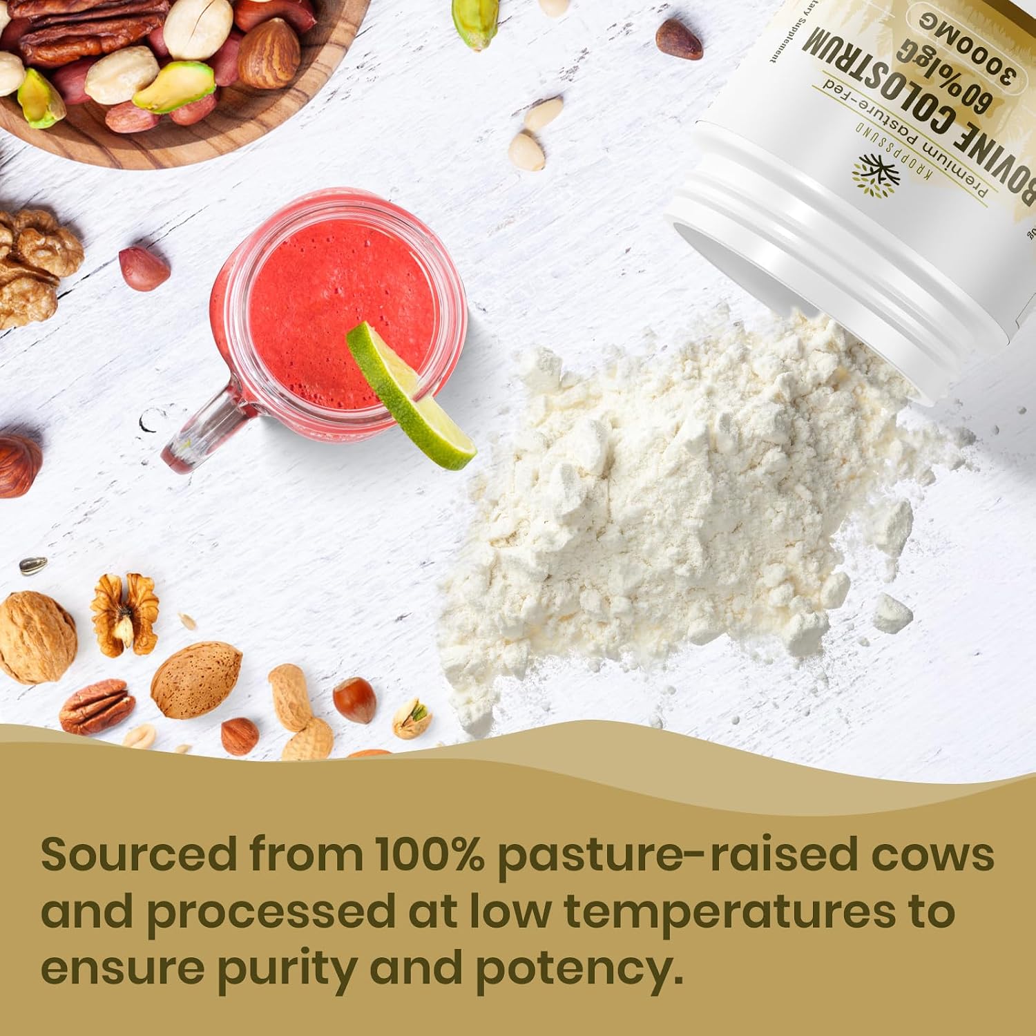 Kroppssund Calostro Bovino en Polvo 3000 mg - 65% IgG - 50 Servicios