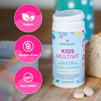 VEGETOLOGY Kids MultiVitamin - Multivitamínico infantil vegano masticable, 60 comprimidos sabor fresa