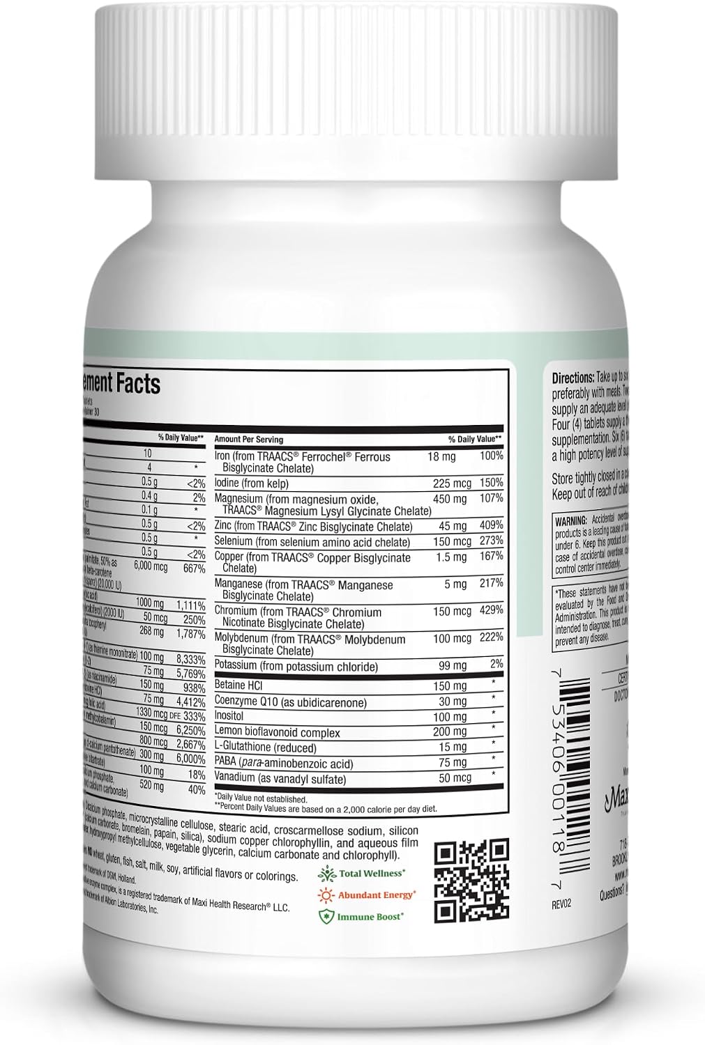 Supreme Multivitamínico de Alta Potencia con Minerales y CoQ10 - 180 Comprimidos