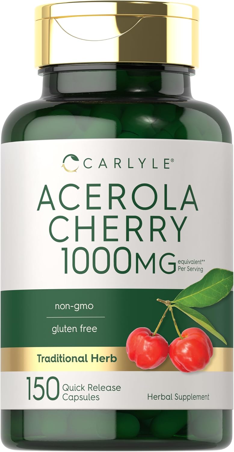 Carlyle Acerola Cherry Cápsulas | 150 Unidades | Extracto No-GMO y Sin Gluten