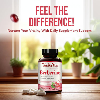 High Strength Berberina 500mg con Quercetina - Complemento Vegano (180 Cápsulas) – Image 5