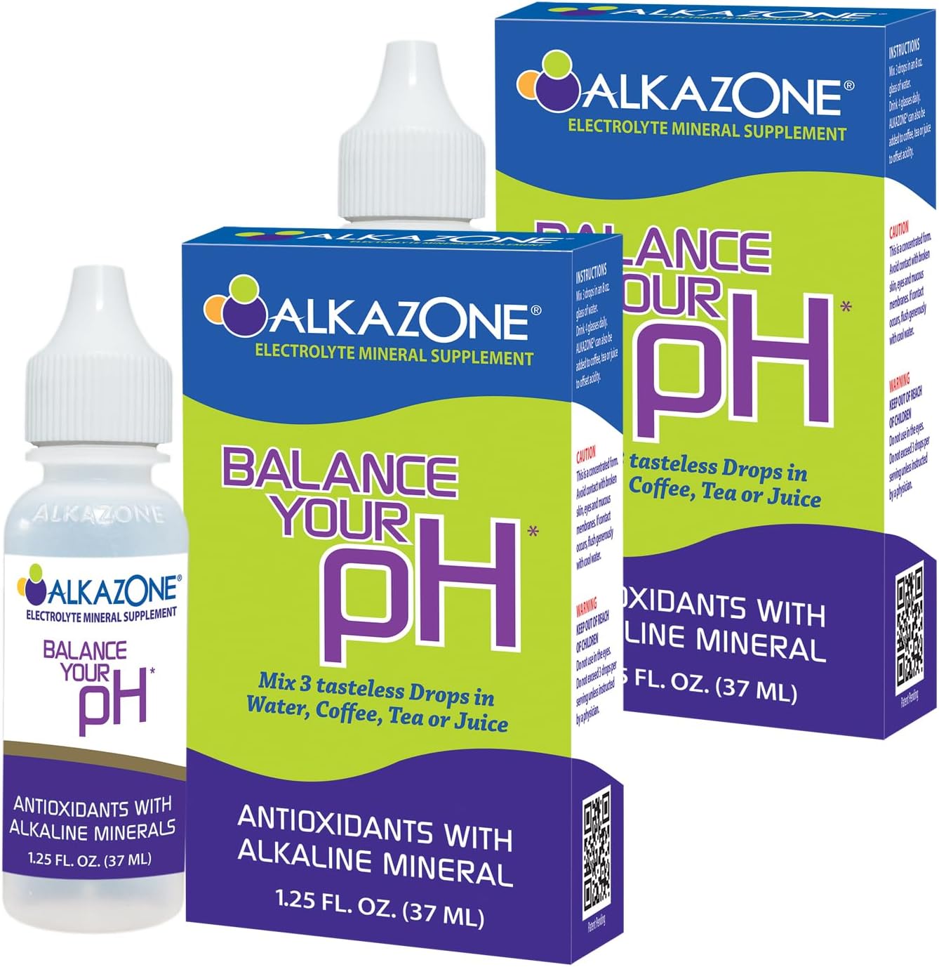 ALKAZONE Balance Your pH - Booster Mineral Alcalino y Antioxidante (2 Paquetes)