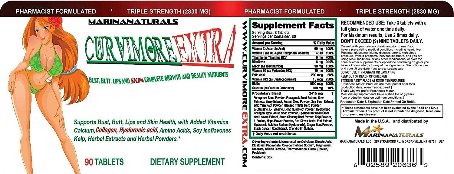 CURVIMORE Extra 90 Tablets - Food supplement with botanical extracts