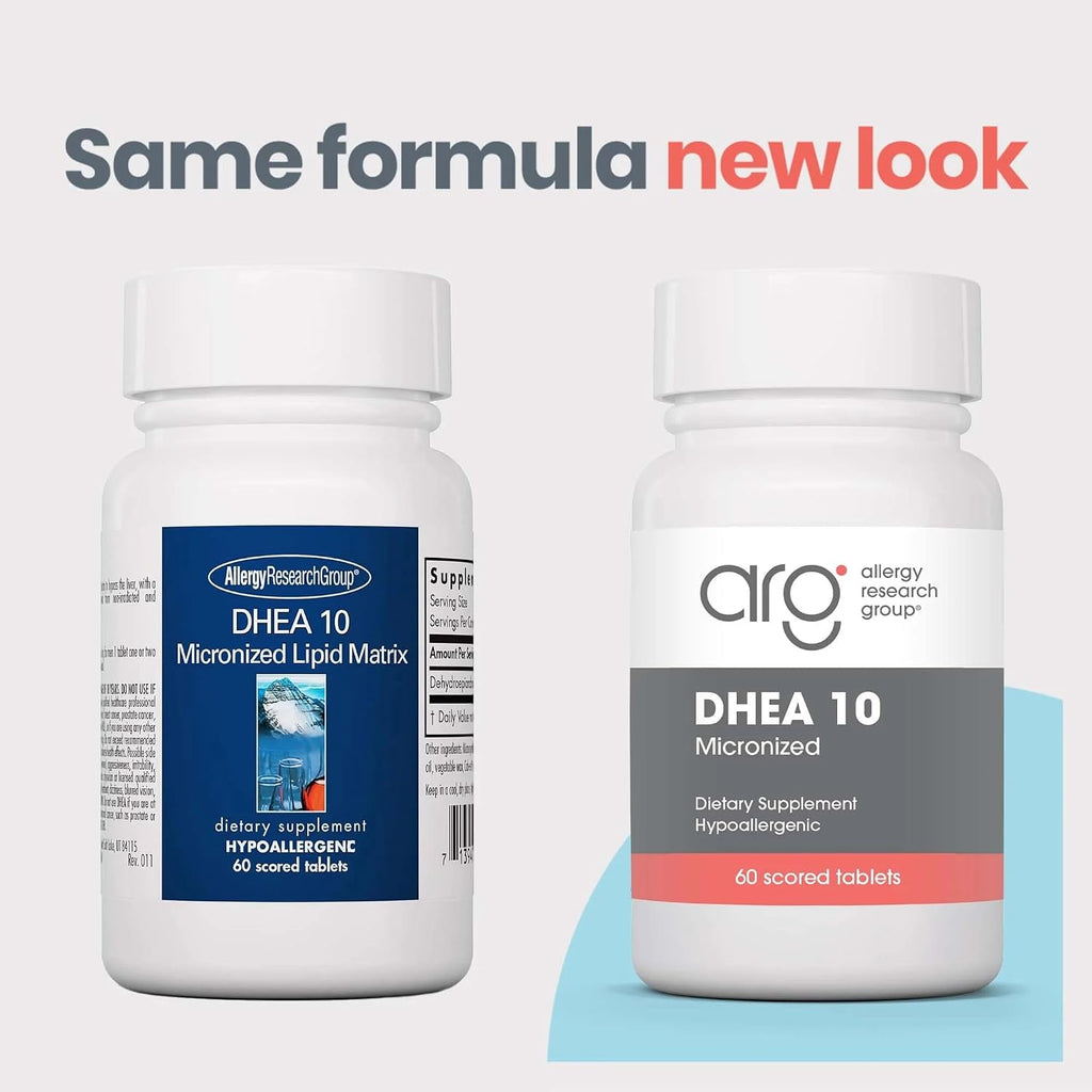 Allergy Research Group DHEA 10 Matriz Lipídica Micronizada - 10 mg, 60 Cápsulas
