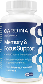 Suplemento de Vitamina B12 para Hombres y Mujeres - Memoria y Enfoque con Tiamina y CoQ10 - 60 Cápsulas Veganas