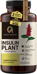 Afiyah Organic - Cápsulas de Costus Igneus (Planta Insulina) - 240 Cápsulas Veganas - Fabricado en EE. UU. - Incluye Programa de Salud Gratuito